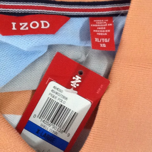 Izod Blue/Grey/Orange Stripe Polo Shirt Sz XL NWT - Picture 4 of 6